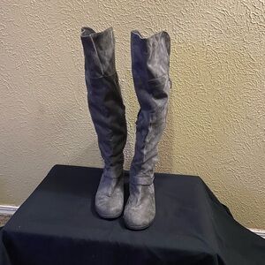 Gray Tall Fashion Boots
